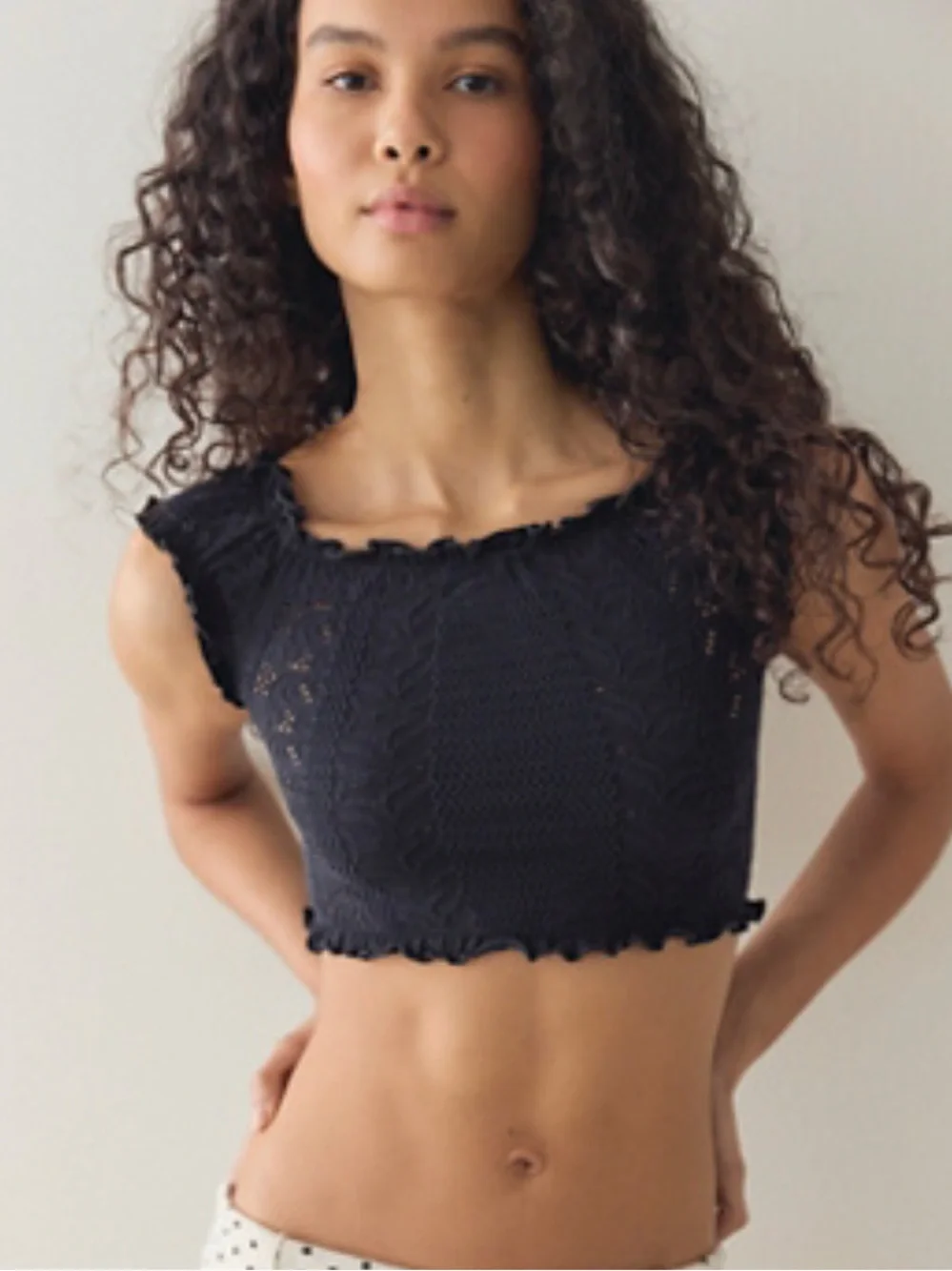 NWT Free People Intimately So Soft Frill Seamless Micro Crop